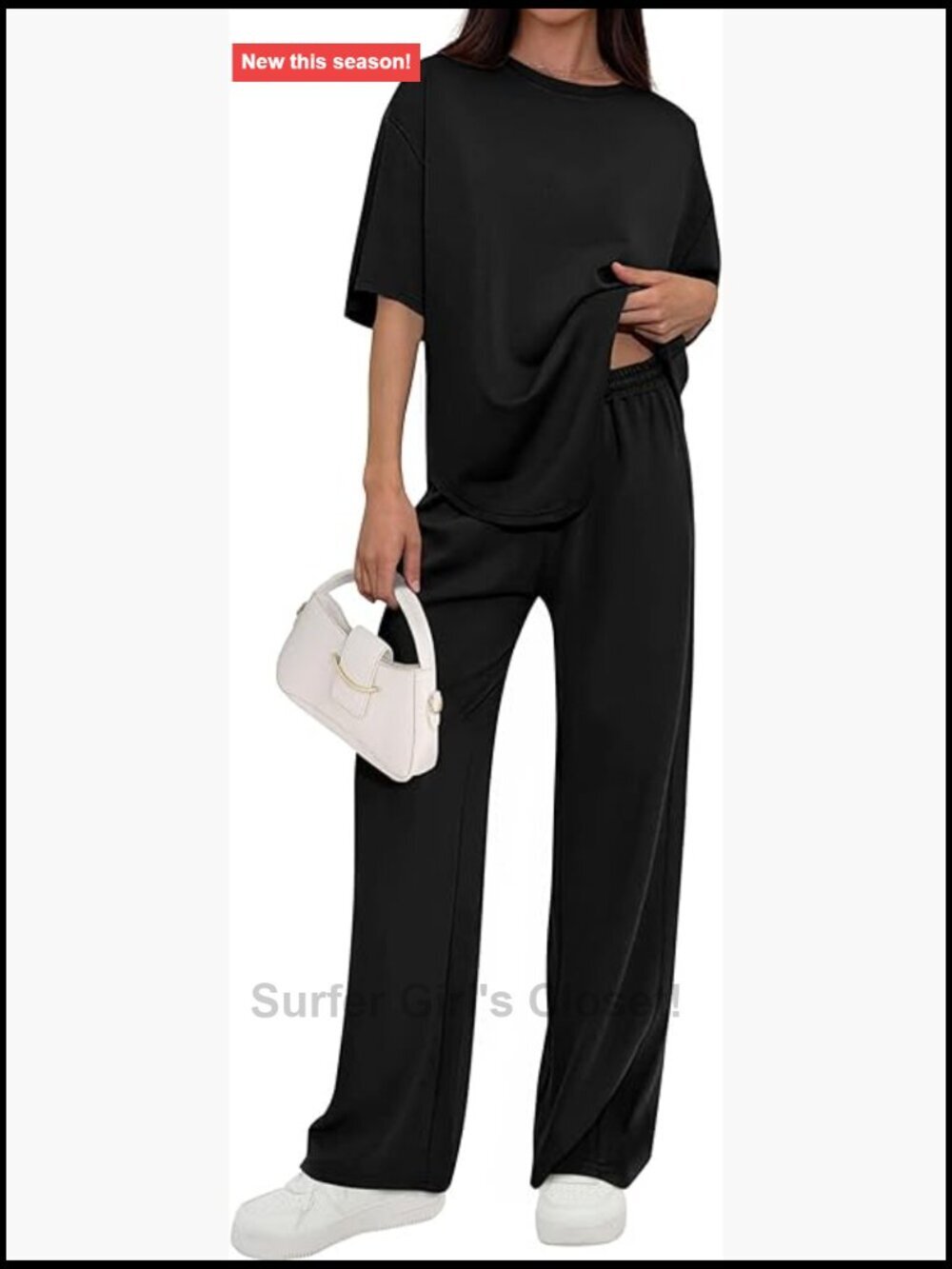 2 Piece Lounge Set Short Sleeve Wide Leg Pants Travel Outfit